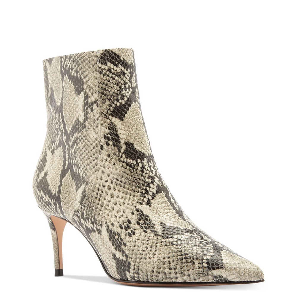 Schutz Women's Bette Snake-Embossed High-Heel Booties 8.5